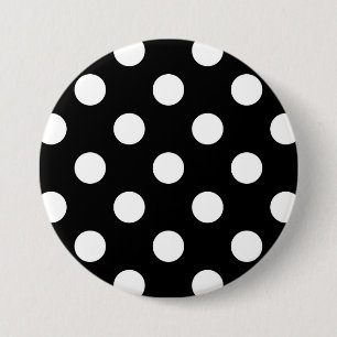 Große Retro Punkte - Schwarzweiss Button