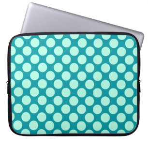 Große Retro-Punkte - Türkis und Aqua Laptopschutzhülle