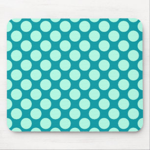 Große Retro-Punkte - Türkis und Aqua Mousepad