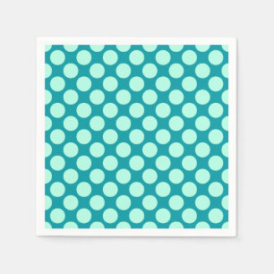 Große Retro Punkte - Türkis und Aqua Serviette