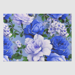 Große Retroblaue Rosenblume Seidenpapier
