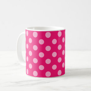 Große Retropunkte - rosa auf einem heißen rosa Hin Kaffeetasse