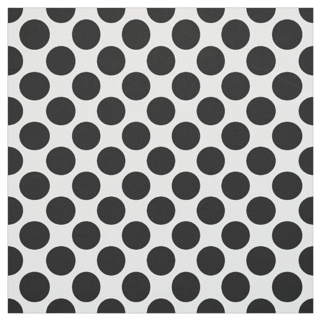 Große Retropunkte - schwarz-weiß Stoff (Muster)