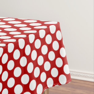 Große Retropunkte - weiß und rot Tischdecke