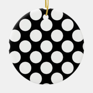 Große Retropunkte - weiß und schwarz Keramikornament