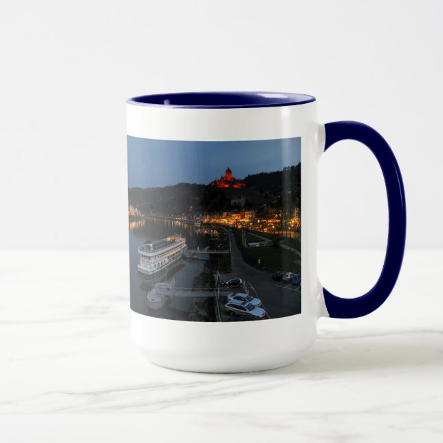 Große Ringer Tasse pulverblau Cochem an der Mosel (Rechts)