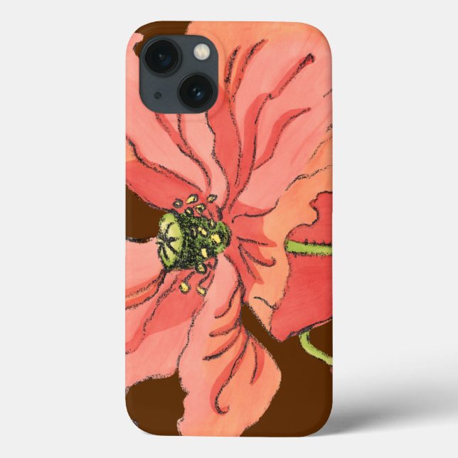 Große rosa Blume mit tiefrotem Hintergrund Case-Mate iPhone Hülle (Rückseite)