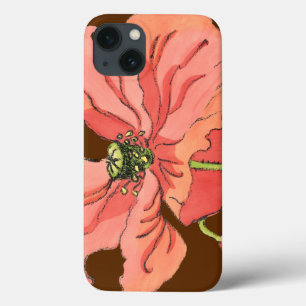 Große rosa Blume mit tiefrotem Hintergrund Case-Mate iPhone Hülle