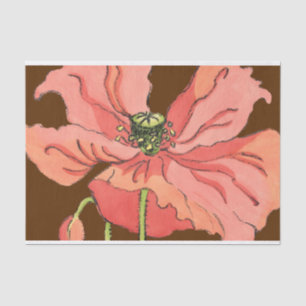 Große rosa Blume mit tiefrotem Hintergrund Seidenpapier