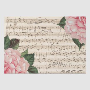 Große Rosa-Blume Musik Vintage Dekoration Seidenpapier
