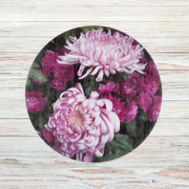 Große rosa Chrysanthemen Schneidebrett