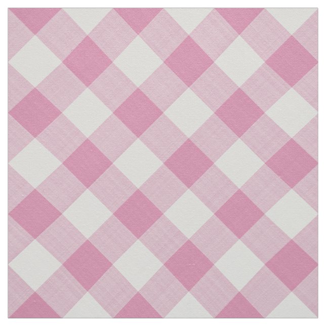 Große rosa Gingham Karo Pattern Geometrie Stoff (Muster)