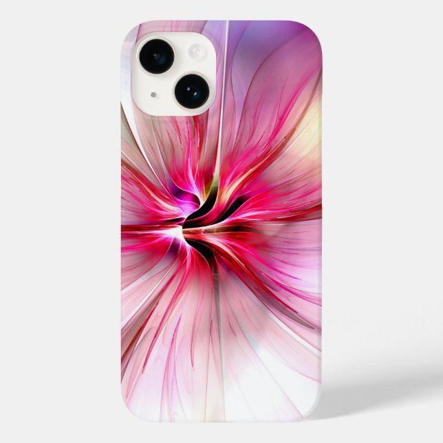 Große rosa moderne Blumen-Handyhülle Case-Mate iPhone Hülle (Rückseite)