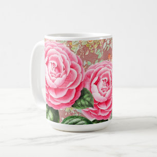 Große rosa Rosen Kunst Tasse