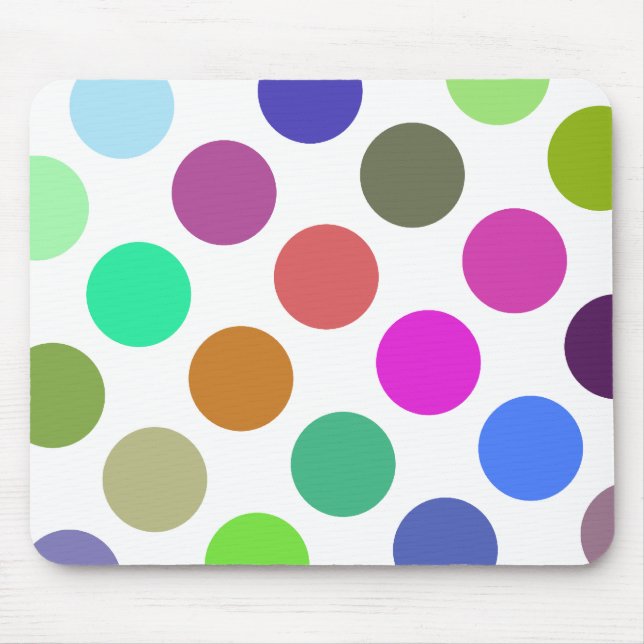 Große rosa und blaue Punkte Mousepad (Vorne)