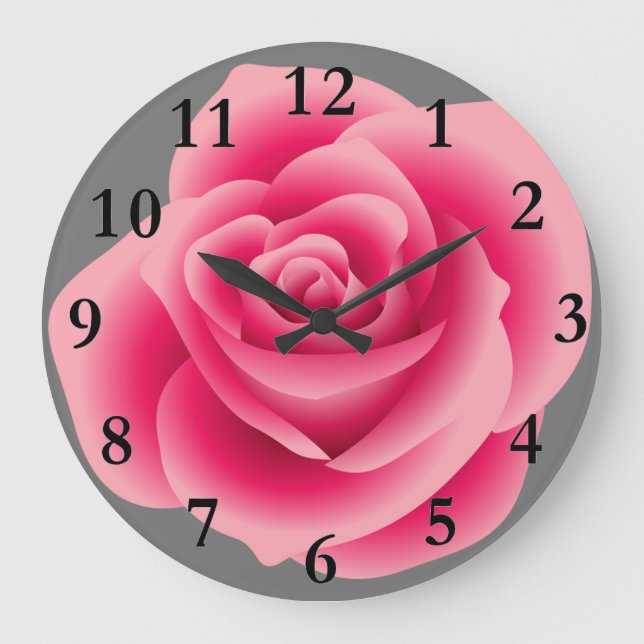 Große rosa Wohngestaltung Wanduhr (Vorderseite)
