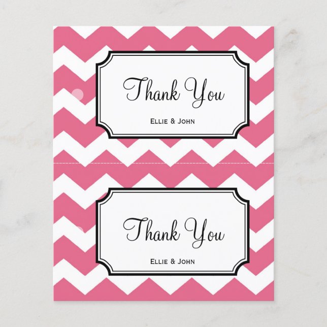 Große rosa Zickzack Tasche für Hochzeitsgeschenk h Flyer (Vorne)