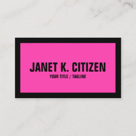 Große, rosafarbene und schwarze Visitenkarte