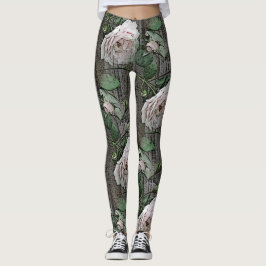 Große Rose auf Holz Leggings