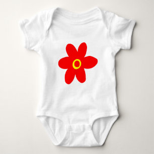 Große rote Blume Baby Strampler