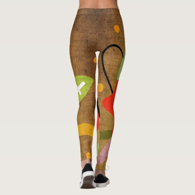Große rote Blume Leggings (Rückseite)