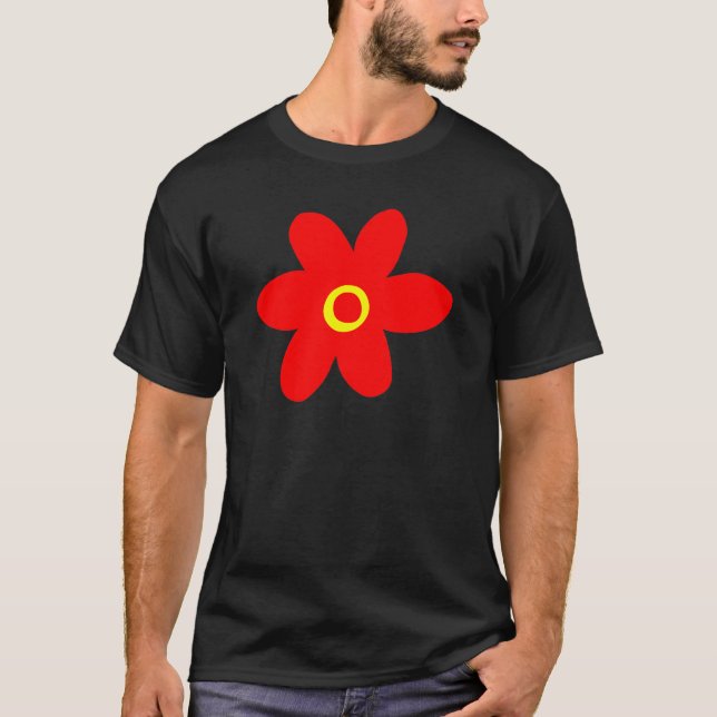 Große rote Blume T-Shirt (Vorderseite)