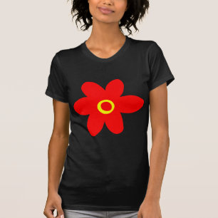 Große rote Blume T-Shirt