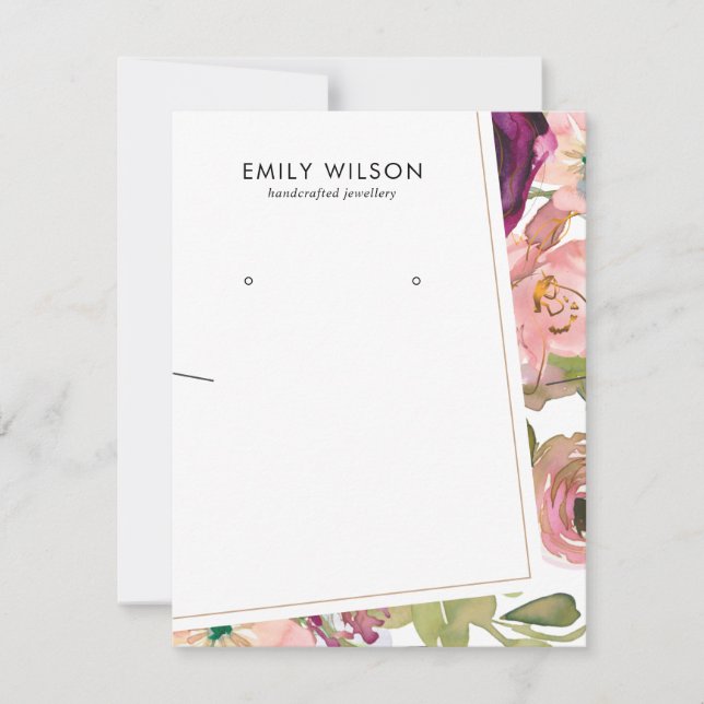 GROSSE ROTE BLUSH-FLORAL-STUDIE NEKLACE DISPLAD CA DANKESKARTE (Vorderseite)