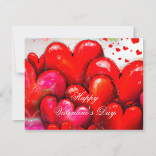 Große rote Herzen Valentinstag  Feiertagskarte