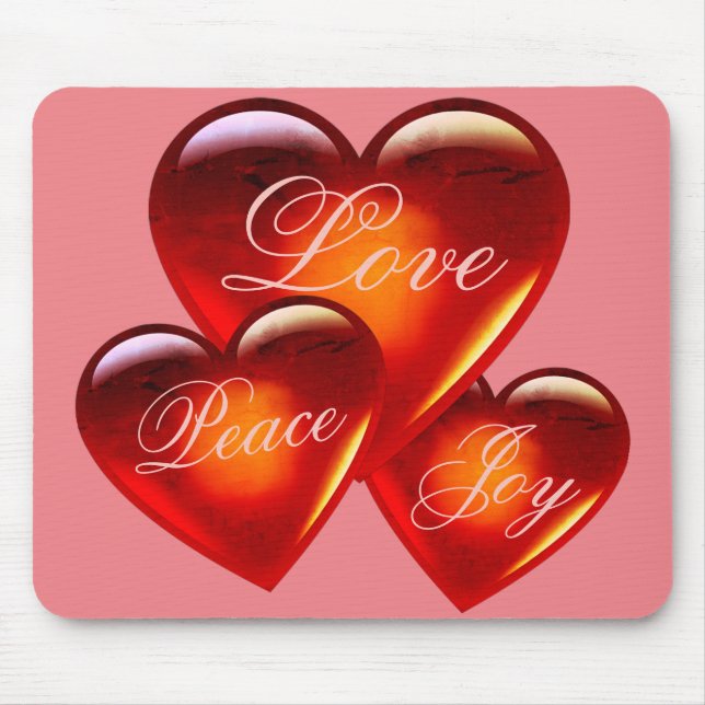 Große rote Liebe Herz/viel Liebe/liebend herzrosa Mousepad (Vorne)