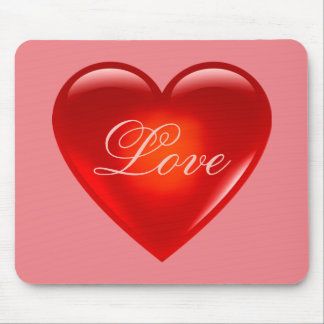Große rote Liebe/viel Liebe/herzrosa Mousepad