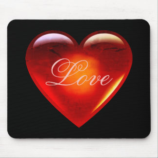 Große rote Liebe/viel Liebe/liebend herzschwarz Mousepad