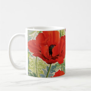 Große rote Mohnblumen Kaffeetasse