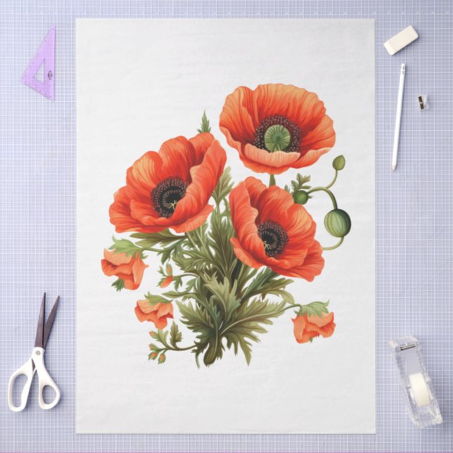 Große rote Pfeffer Bouquet Decoupage Seidenpapier (Basteln)