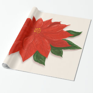 Große rote Poinsettia Geschenkpapier