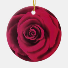 Große Rote Rose Keramik Ornament