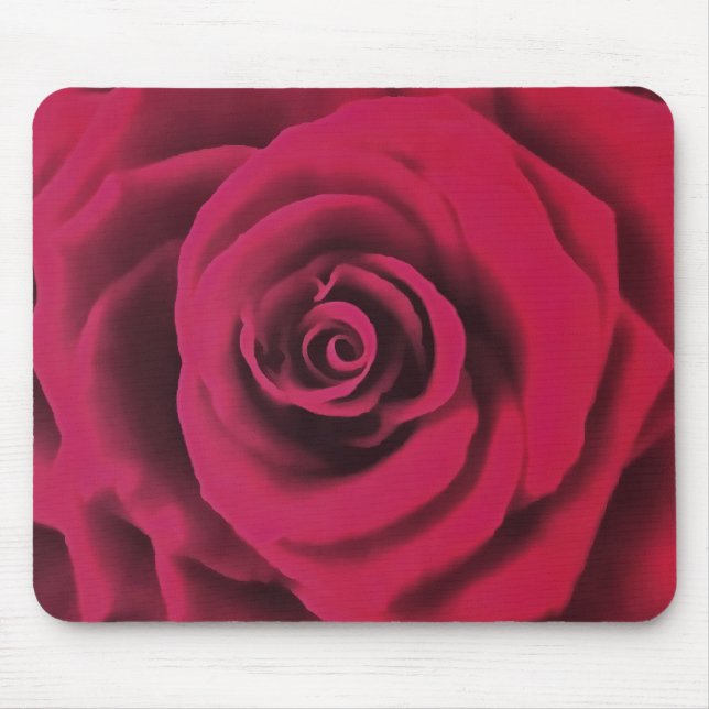 Große Rote Rose Mousepad (Vorne)