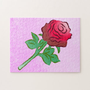 Große rote Rose Puzzle