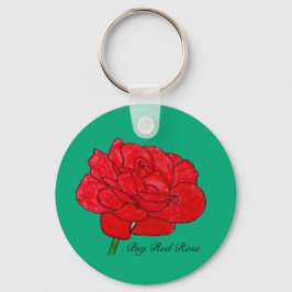 Große rote Rose Schlüsselanhänger