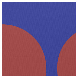 Große rote Tupfen auf blauem geometrischem Gewebe Stoff