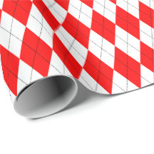 Große rote und weiße Argyle-Geschenkpapier