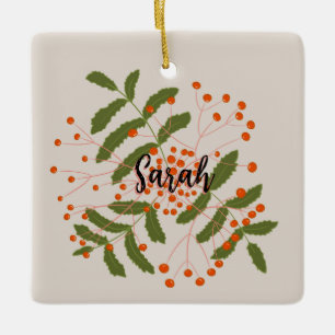 Große Rowan-Beeren Keramikornament