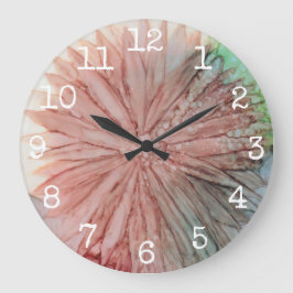 Große runde Uhr "Pinkische Blume"