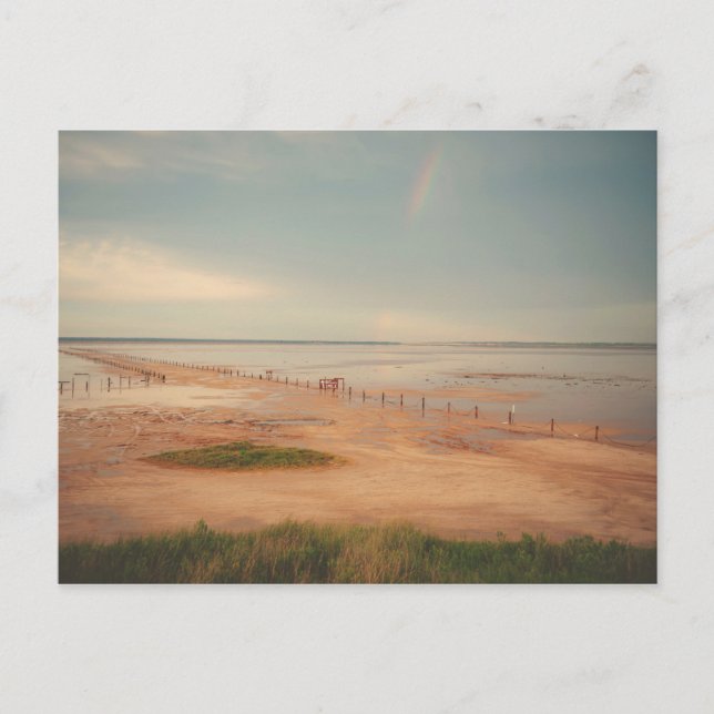 Große Salzschicht Sonnenuntergang Postkarte (Vorderseite)