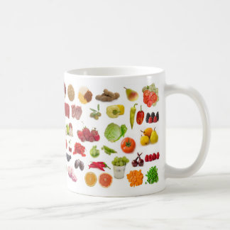 große Sammlung Obst und Gemüse Tasse