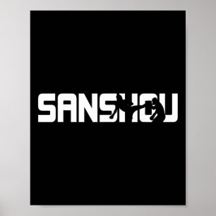 Große Sanshou-Silhouette Chinesisches Kickboxen Ma Poster