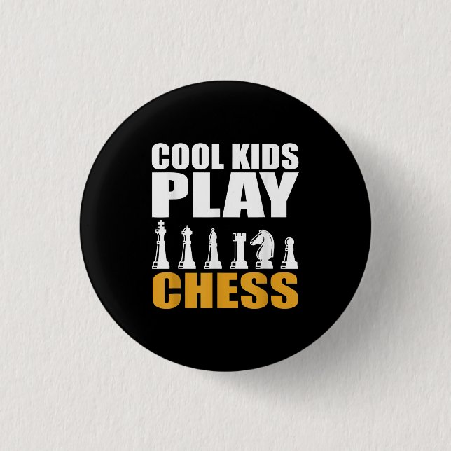 Große Schachkids Schach Mädchen Jungen Button (Vorderseite)