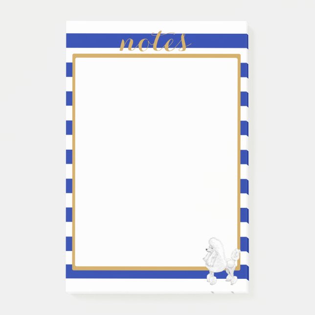 Große schicke Pudel-Post-Itanmerkungen Post-it Klebezettel (Vorderseite)