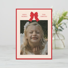 Große Schleife Flach Weihnachtskarte Feiertagskarte