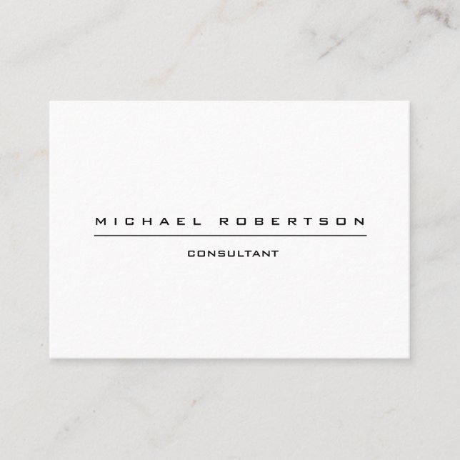 Große Schlichte Besonderheit Schwarz-weiß Visitenkarte (Vorderseite)